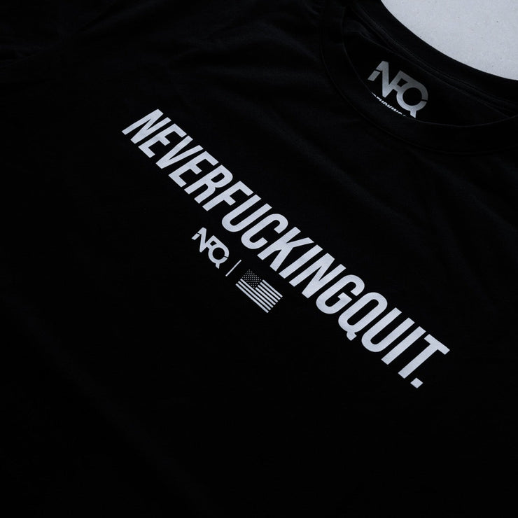 Training Tee - NeverFuckingQuit Black/White