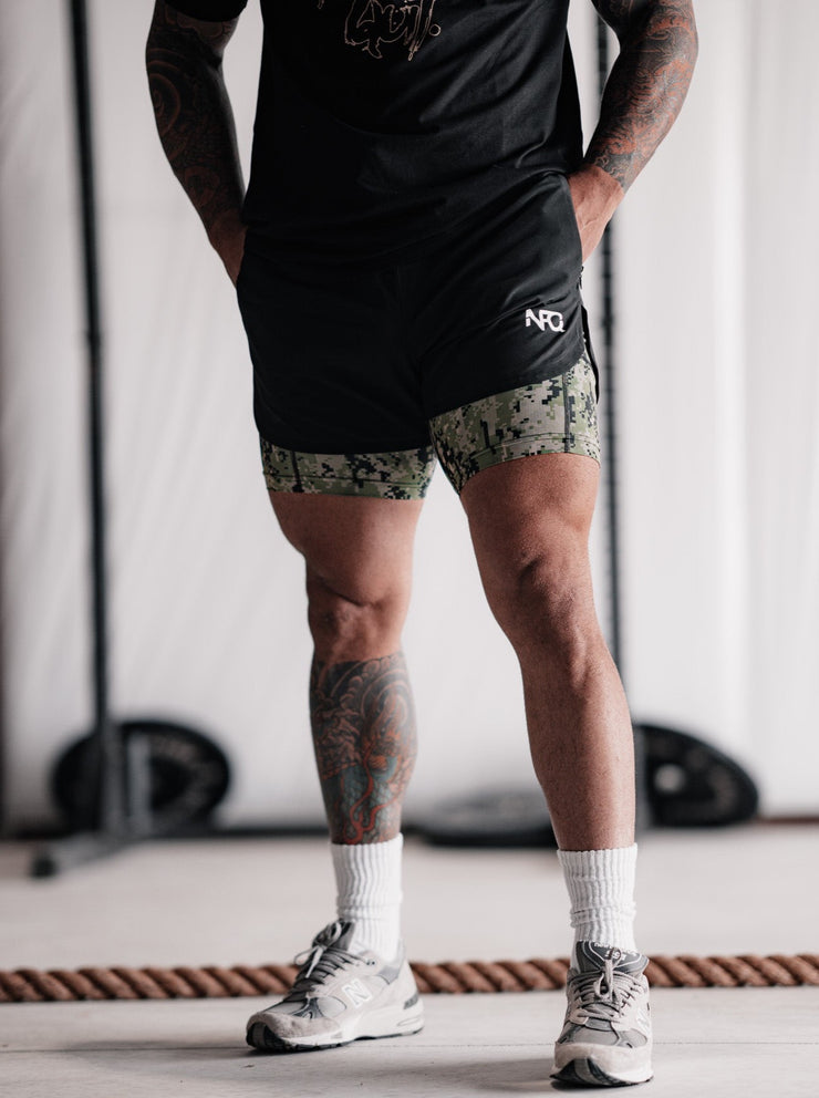 AOR2 Extended Liner Black Training Shorts