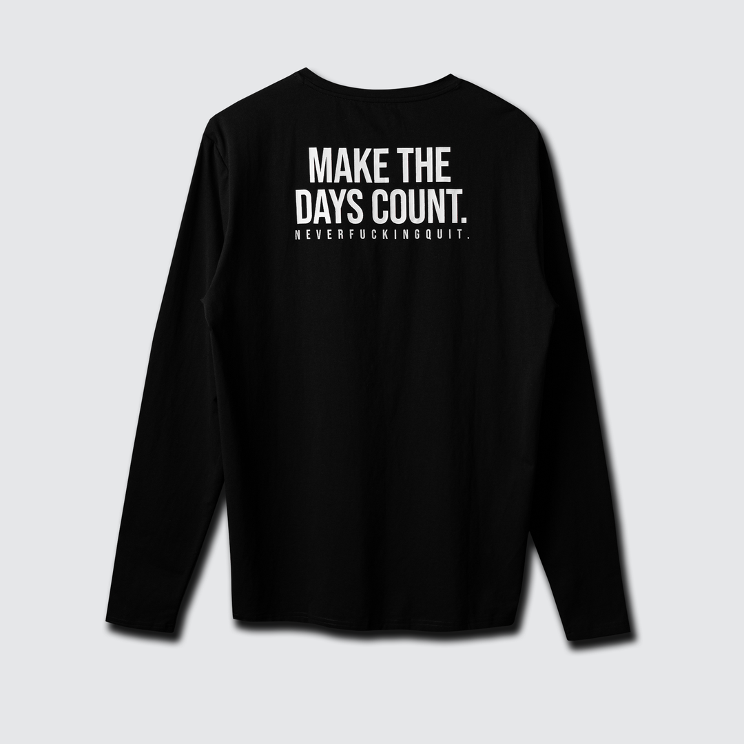 Training Tee LS - Make the Days Count Black/White