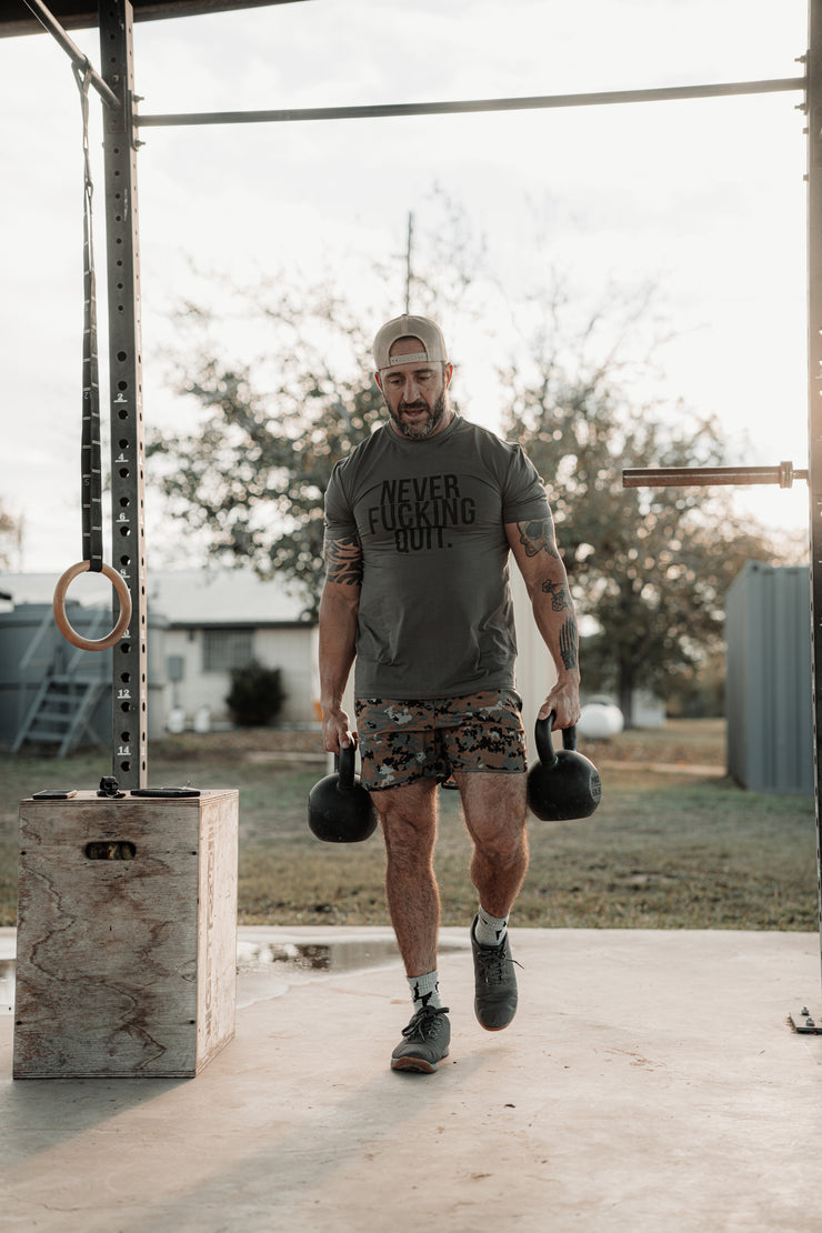 Training Tee - Never Fucking Quit Mas Grey